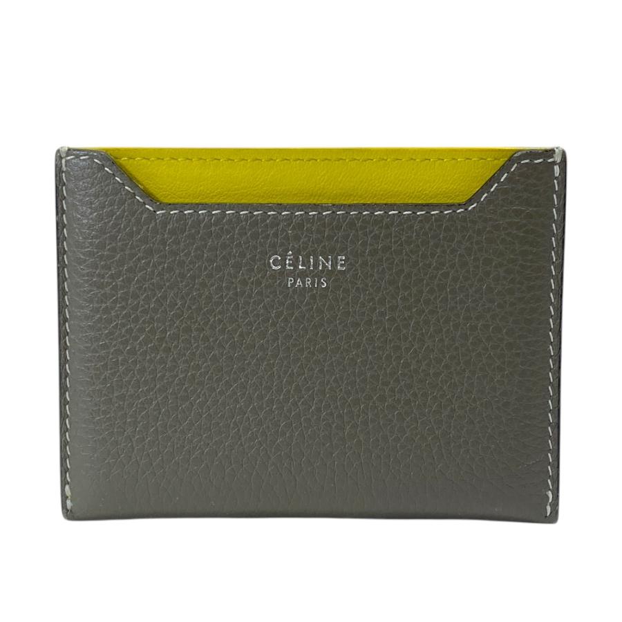 CÉLINE グレー/イエロー 名刺入れ CELINE（セリーヌ） カードホルダー カードケース パスケース 名刺入れ