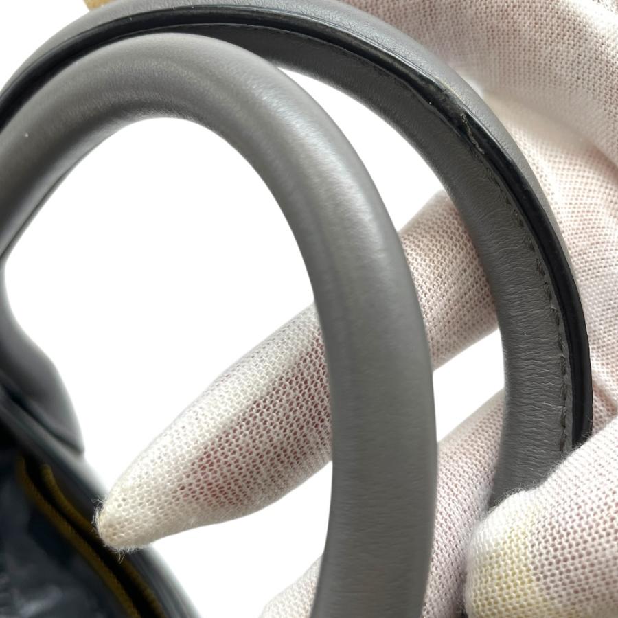 プラダ Monochrome ハンドバッグ トートバッグ ロゴ サフィアーノレザー 白タグ グレー PRADA