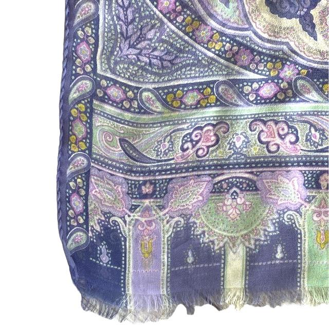 美品⭐️ETRO エトロ シフォン シルク ストールペイズリー パープル 美品⭐️ETRO エトロ シフォン シルク ストールペイズリー パープル