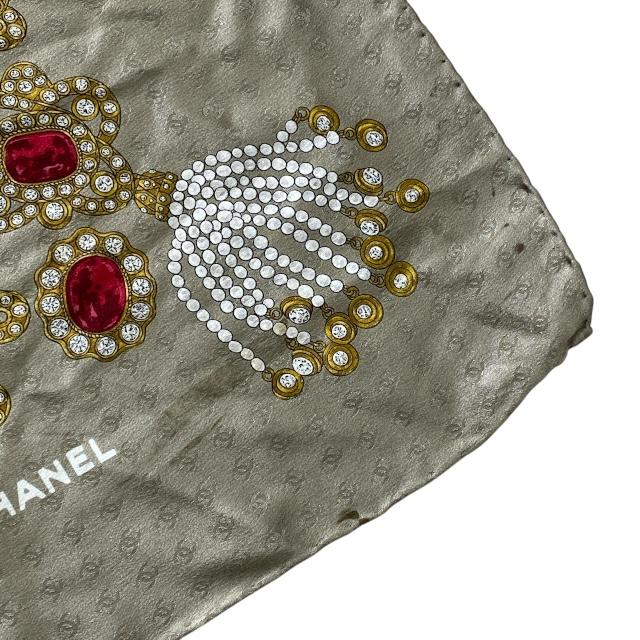 美品　ココマーク　CC アクセサリー柄　スカーフ　大判　ベージュ　シャネル 楽天市場】シャネル CHANEL プリーツ ストール スカーフ ドット