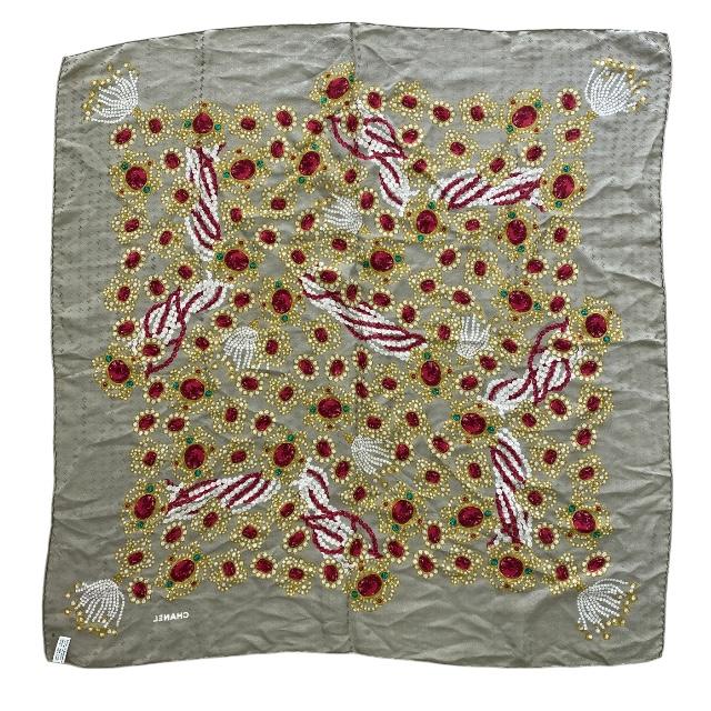 CHANEL スカーフ　透かし　ロゴ　総柄　シャネル 楽天市場】【中古】美品 CHANEL シャネル ロゴ ココマーク