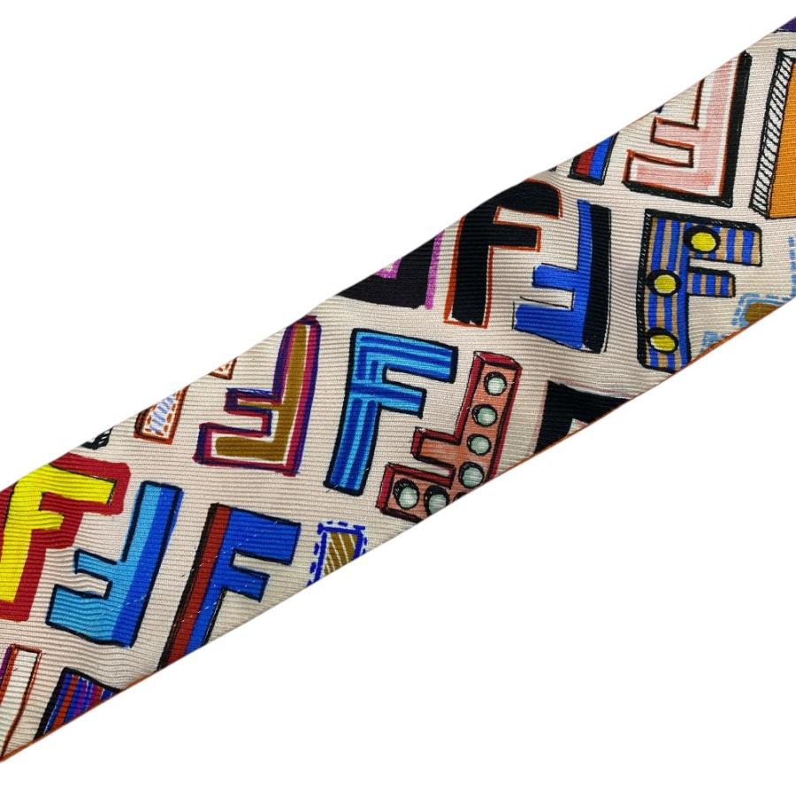 ユミ様 FENDI ロゴ ラッピー バンドゥ スカーフ リボン イタリア シルク FENDI（フェンディ） ラッピー スカーフ リボンスカーフ バンドー
