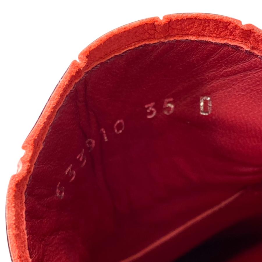 未使用展示品 アレキサンダーマックイーン ローファー 厚底 クロコ型押し レザー ボルドー Alexander McQueen [サイズ35(約22.5cm)]