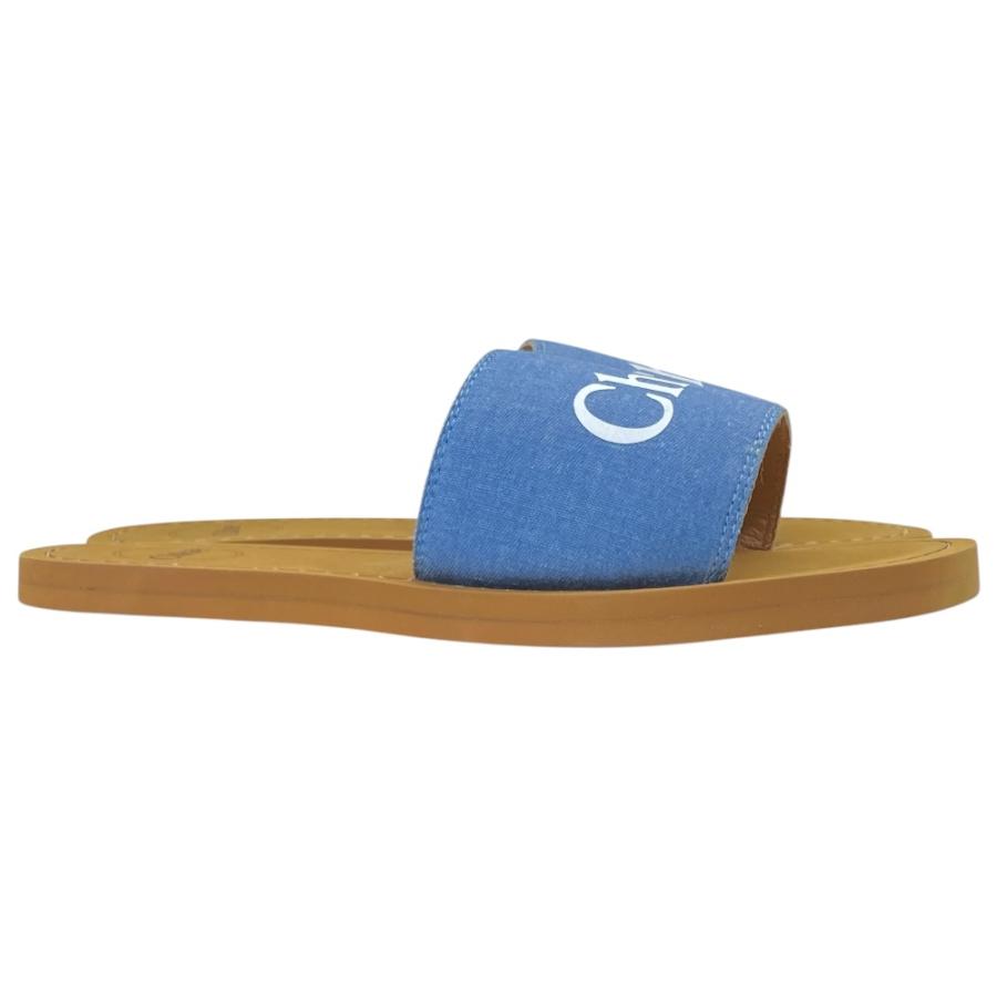 値下げ中！Chloe デニム フラットサンダル 38サイズ Chloe（クロエ） サンダル スライドサンダル シューズ フラット