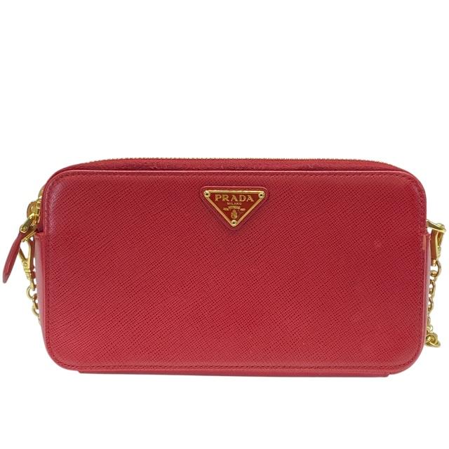 PRADA ショルダーバッグ　チェーンバッグ　プラダ　クラッチ　オレンジ　レッド VINTAGE PRADA/プラダ】mini shoulder 2way nylon（ショルダーバッグ