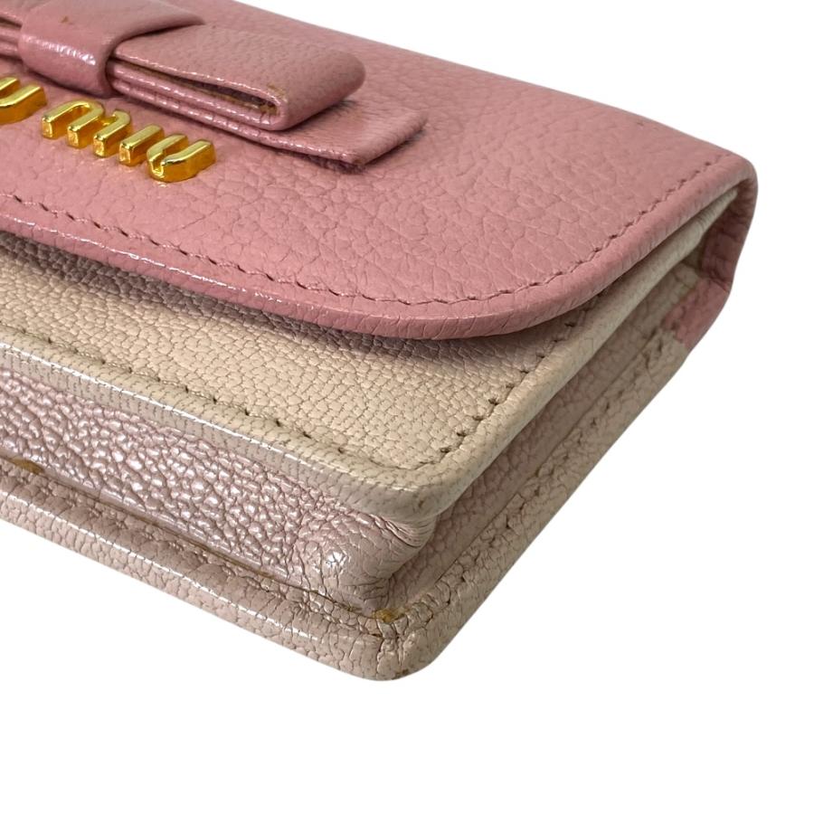 miu miu（ミュウミュウ） キーリング付き リボンマドラス カードケース