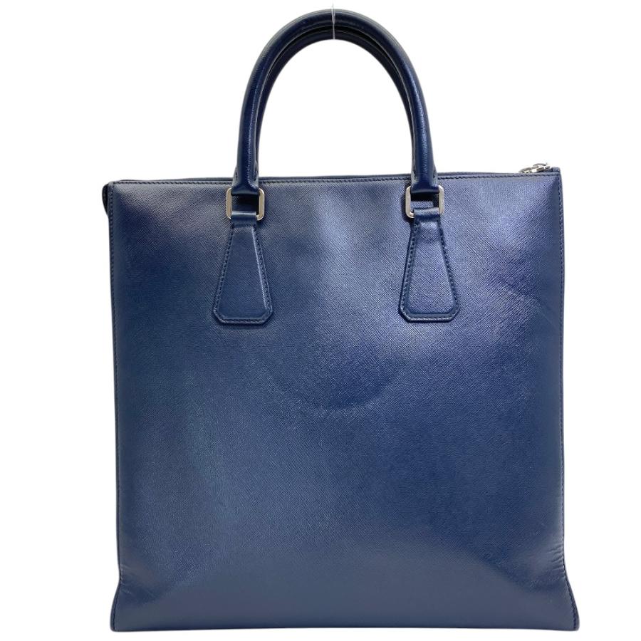 【中古品】PRADA ネイビー レザー 2wayビジネスバッグ PRADA（プラダ） 2VG079 ビジネス トートバッグ ハンドバッグ