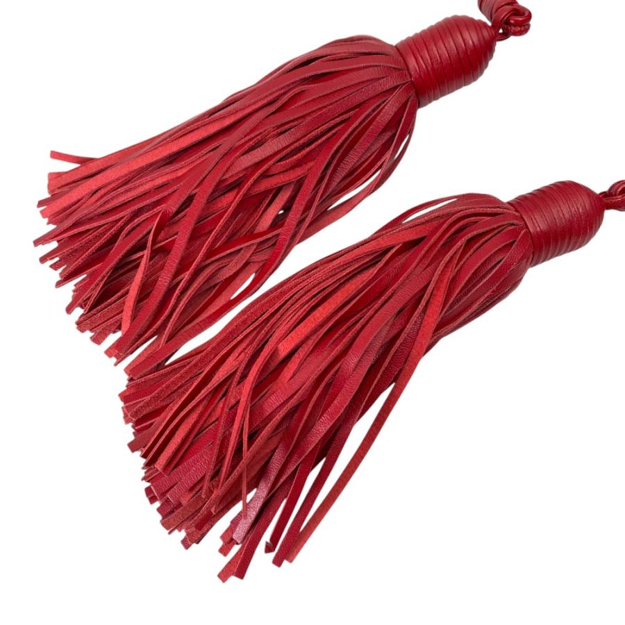 サンローラン オピウム タッセル ボックス バッグ ショルダーバッグ YSLロゴ レザー プラスチック レッド ゴールド YVES SAINT LAURENT_5