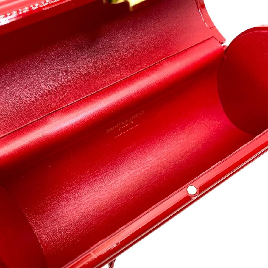 サンローラン オピウム タッセル ボックス バッグ ショルダーバッグ YSLロゴ レザー プラスチック レッド ゴールド YVES SAINT LAURENT_7