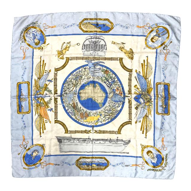 HERMES エルメス 小物 スカーフ 大判 カレ90 LE GEOGRAPHE 地理学者