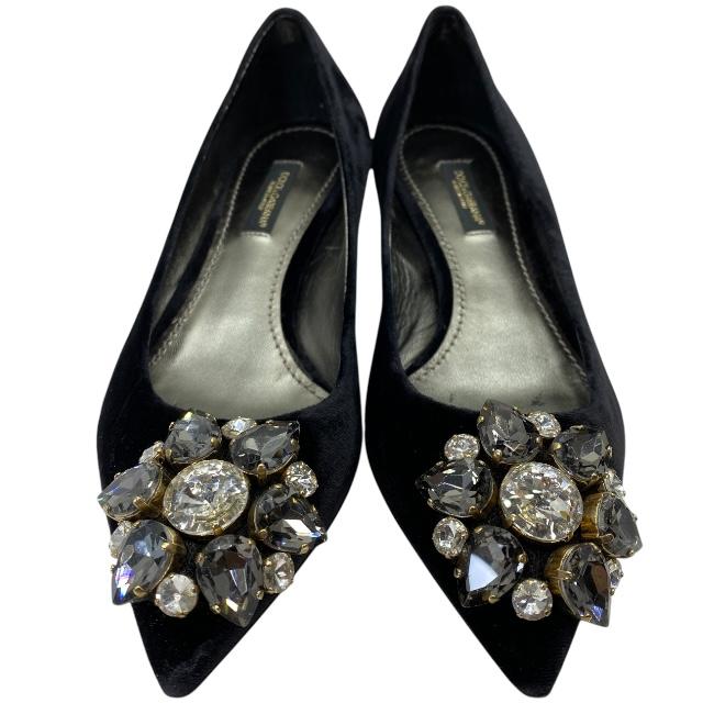 ドルガバ ビジューパンプス　36.5 ドルガバ ビジュー パンプス スウェード