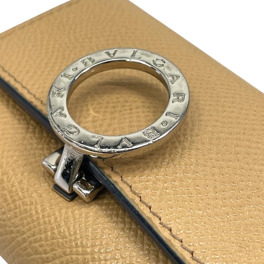 BVLGARI（ブルガリ） 6連 キーケース ロゴクリップ レザー ベージュ