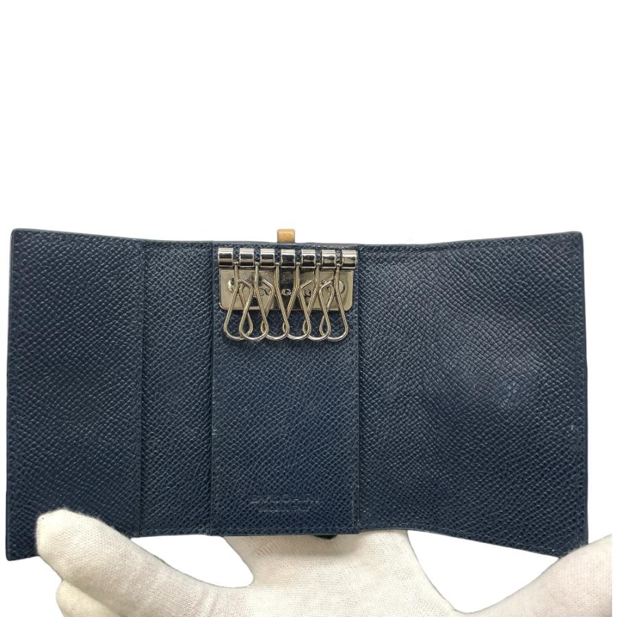 BVLGARI（ブルガリ） 6連 キーケース ロゴクリップ レザー ベージュ