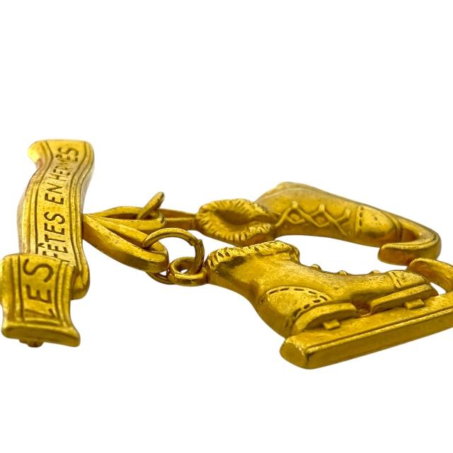 【専用品】エルメス ピン ブローチ チャーム ゴールド HERMES（エルメス） セリエ ピン ブローチ ロゴ ブローチ GP ゴールド