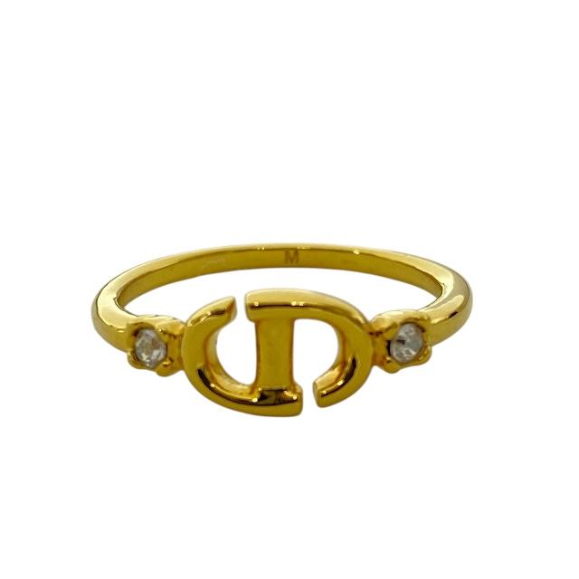 美品 DIOR ディオール CD NAVY リング ゴールドカラー M ロゴ Christian Dior（クリスチャン・ディオール） ディオール DIOR CD NAVY