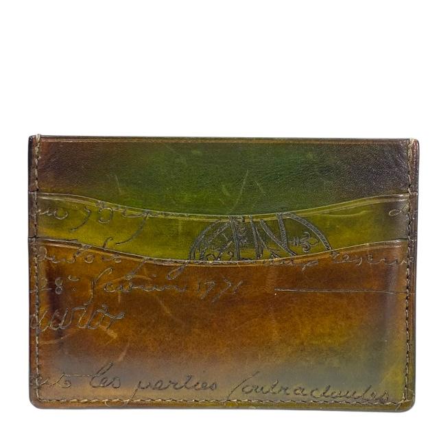 【良品】 ベルルッティ バンブー カードケース カリグラフィ 現行ロゴ Berluti（ベルルッティ） バンブー ネオ スクリットレザー