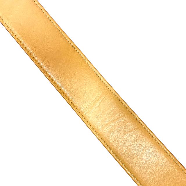 BVLGARI ブルガリ ベルト シルバー ロゴ レザー ベージュ系[サイズ 約