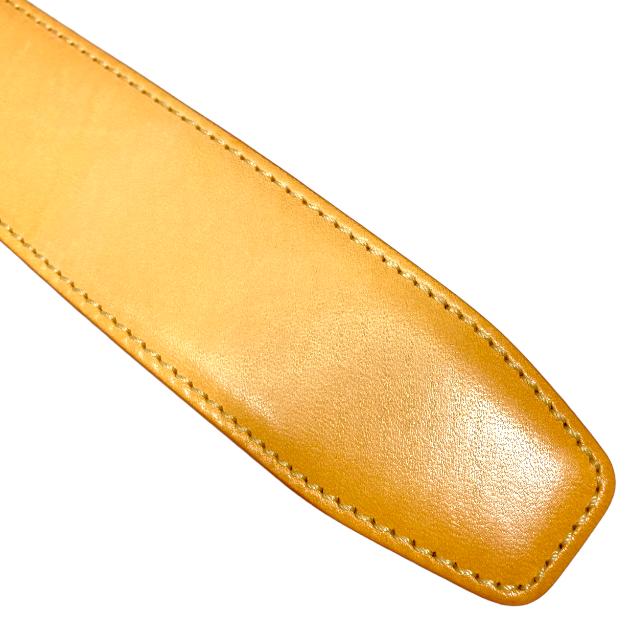 BVLGARI ブルガリ ベルト シルバー ロゴ レザー ベージュ系[サイズ 約