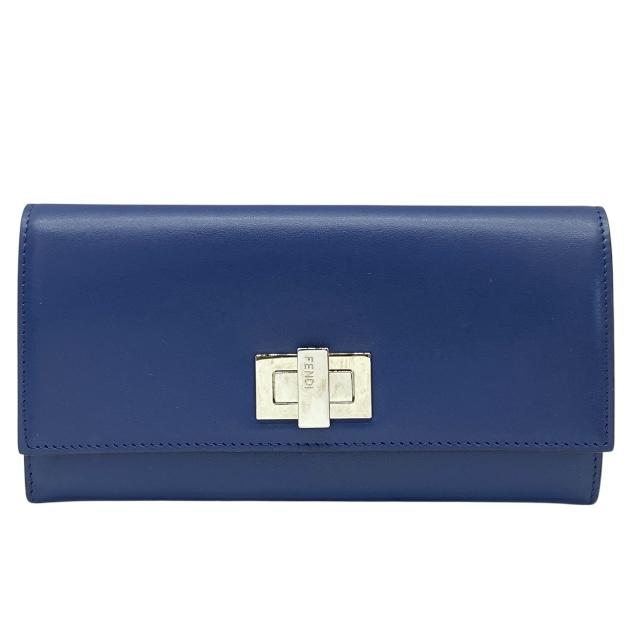 極美品】FENDI ピーカブー コンチネンタル 長財布 ターンロック グレー