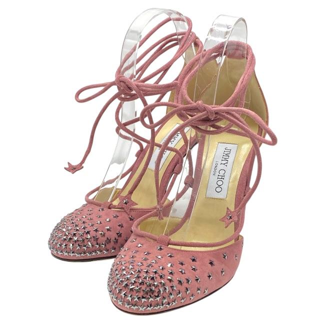 JIMMY CHOO ピンク スエード ハイヒール