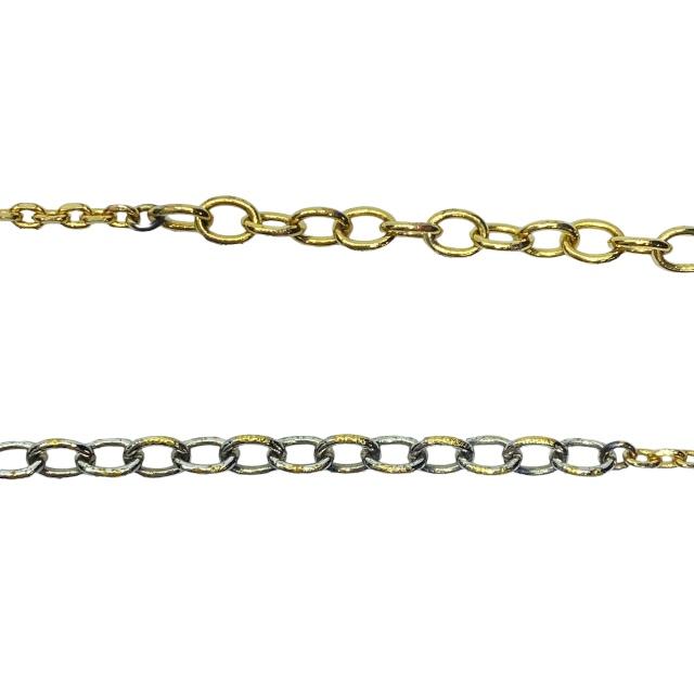 ルイ・ヴィトン ゴールドシルバー ロゴマニア ネックレス M68074 ヴィトン ロゴマニア M68074 GP ネックレス OB0195 ゴールド