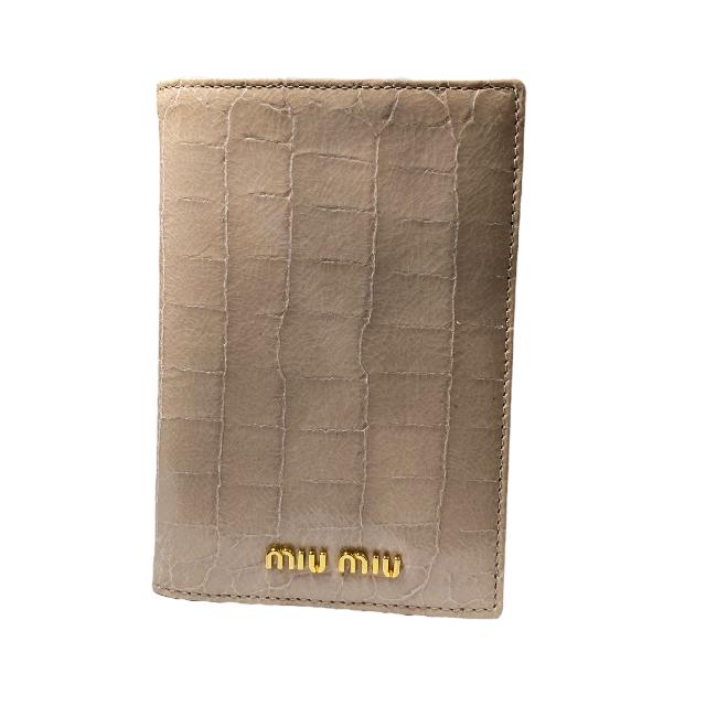 miumiu ミュウミュウ カードケース パスケース クロコ型押し レザー