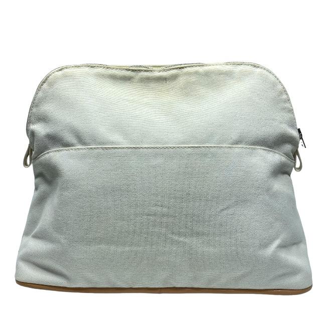 HERMES エルメス ボリードポーチ ポーチ 小物入れ キャンバス ホワイト