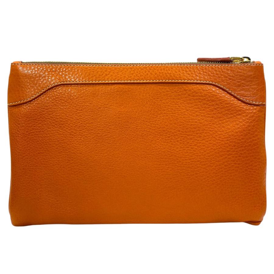 PRADA（プラダ） 美品 クラッチバッグ ポーチ 小物入れ レザー PAPAYA 