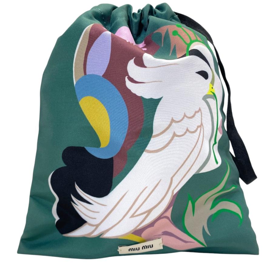 miu miu（ミュウミュウ） 美品 巾着バッグ ポーチ 小物入れ トロピカル 