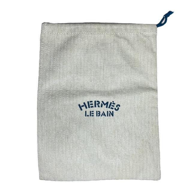 HERMES エルメス 小物 小物入れ LE BAIN 巾着 ポーチ ロゴ キャンバス