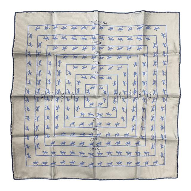 美品】HERMES エルメス プチカレ スカーフ カレ40 シルク 馬術柄