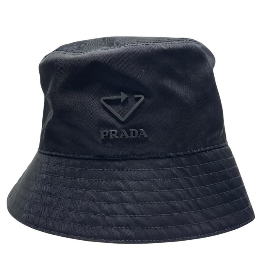 【美品】PRADA バケハ 帽子　ナイロン PRADA（プラダ） 美品 Re-Nylon バケットハット 帽子 ナイロン ロゴ