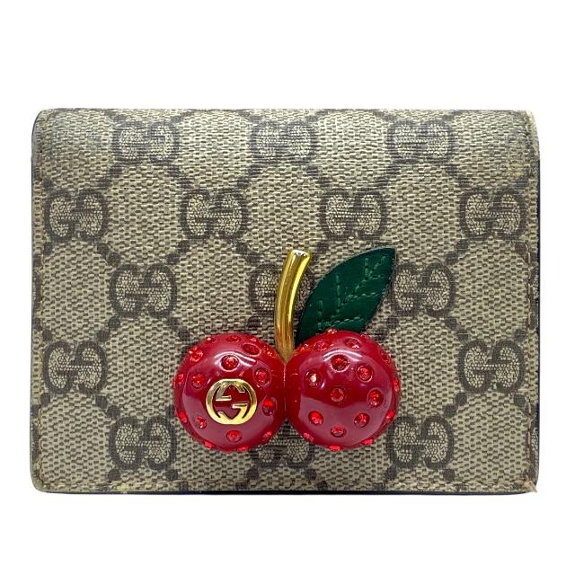 GUCCI グッチ ヴィンテージ 折り財布 ポーチ 金具 GG柄 ハーフムーン