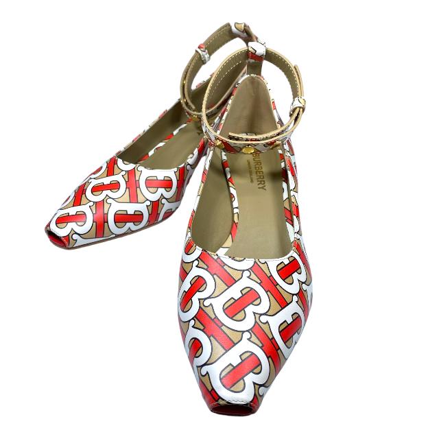 BURBERRY バーバリー 114348A7136 モノグラム ストラップ パンプス 