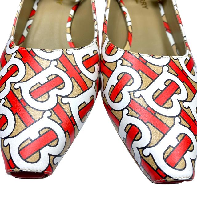 BURBERRY バーバリー 114348A7136 モノグラム ストラップ パンプス 