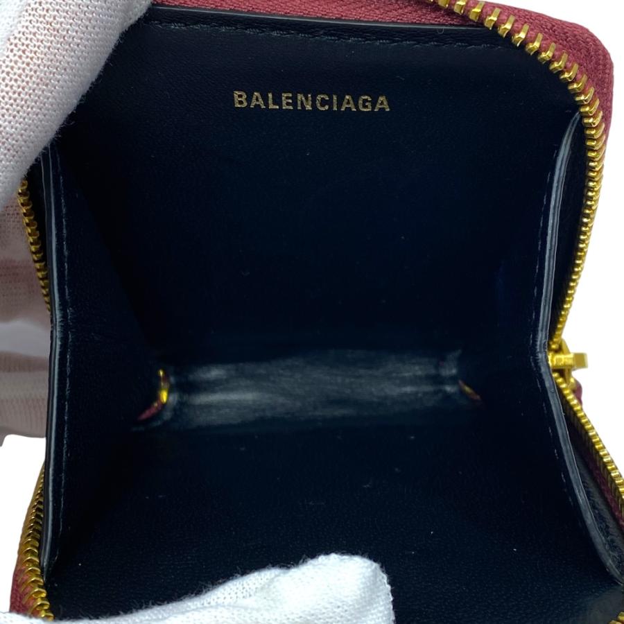 美品 BALENCIAGA バレンシアガ Ville ヴィル コインケース コンパクトウォレット 小銭入れ レザー ロゴ ボルドー 532244 | BALENCIAGA | 05