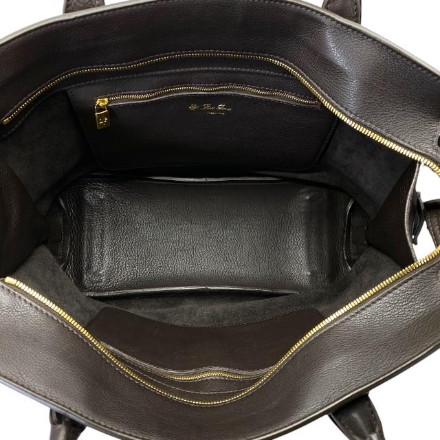 Loro Piana ロロ・ピアーナ メヌエット MENUET ハンドバッグ トートバッグ 手持ち鞄 肩掛け レザー ダークブラウン_4