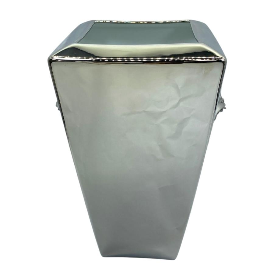 未使用 VERSACE ヴェルサーチェ Rosenthal ローゼンタール フラワーベース 花瓶 メデュー ポーセリン 磁器 シルバー_1