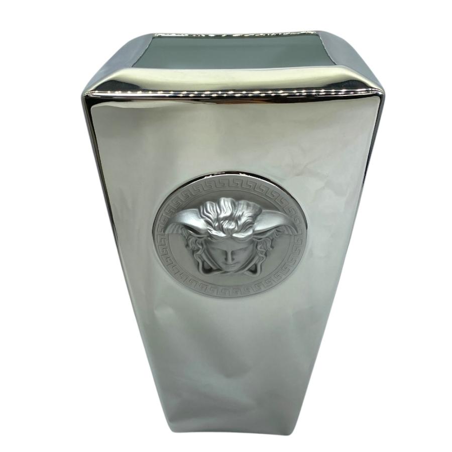 未使用 VERSACE ヴェルサーチェ Rosenthal ローゼンタール フラワーベース 花瓶 メデュー ポーセリン 磁器 シルバー_2