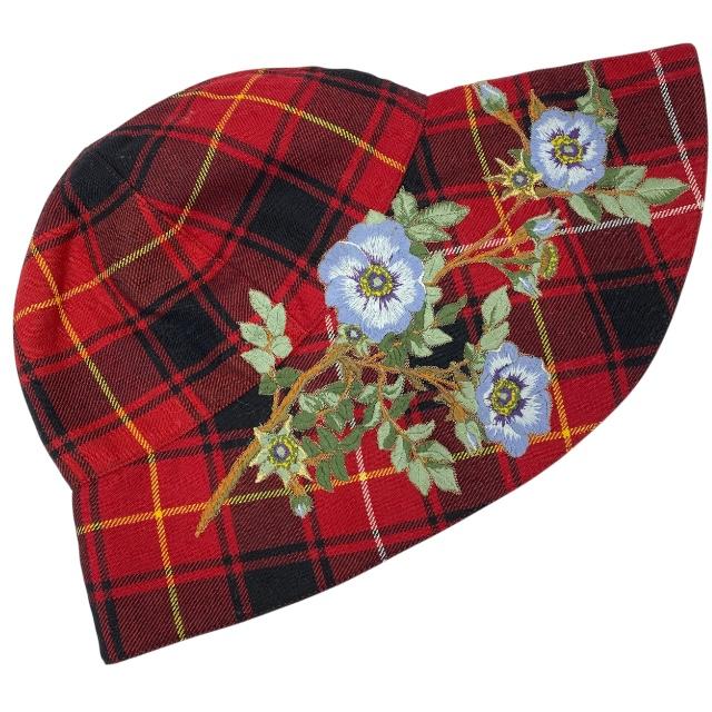 GUCCI チェック柄 バケットハット GUCCI（グッチ） バケットハット 帽子 ハット アクセサリー フラワー