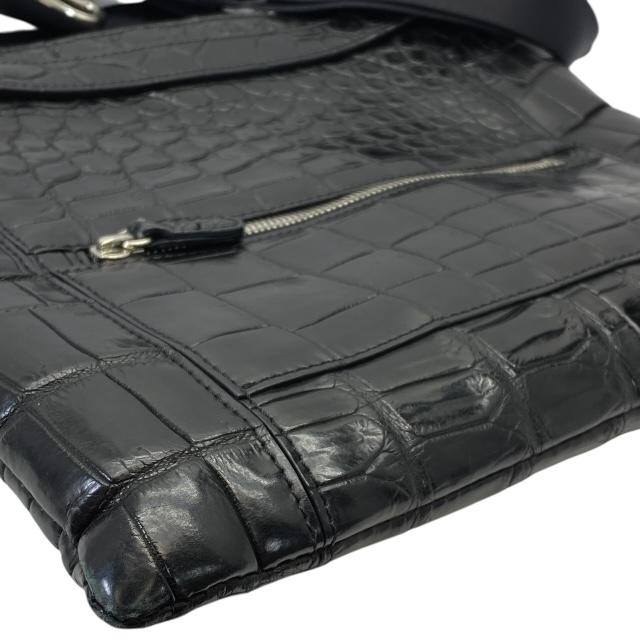 美品　ボーグラン　JRA認証　2wayバッグ　クロコダイル×カーフ　ブラック 極美品✨ボーグラン クロコダイル 2way ショルダーバッグ