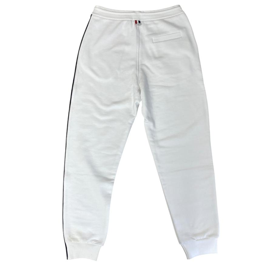 未使用展示品 THOM BROWNE トムブラウン ストライプ スウェット パンツ トラックパンツ  MJQ66A03377 コットン ホワイト [表記サイズ 2]の画像