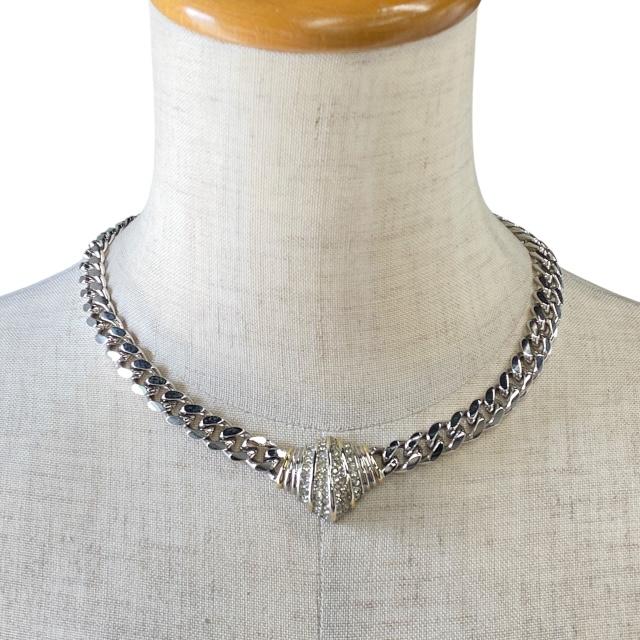 美品　クリスチャンディオール　チョーカー　ネックレス　シルバー Christian Dior クリスチャンディオール チョーカー ネックレス