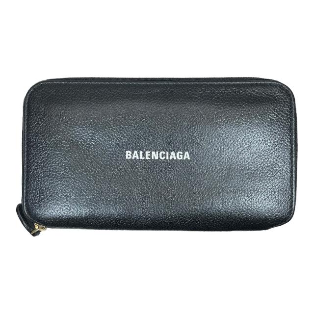 和風 バレンシアガ 長財布 財布 ラウンドファスナー レザー ロゴ