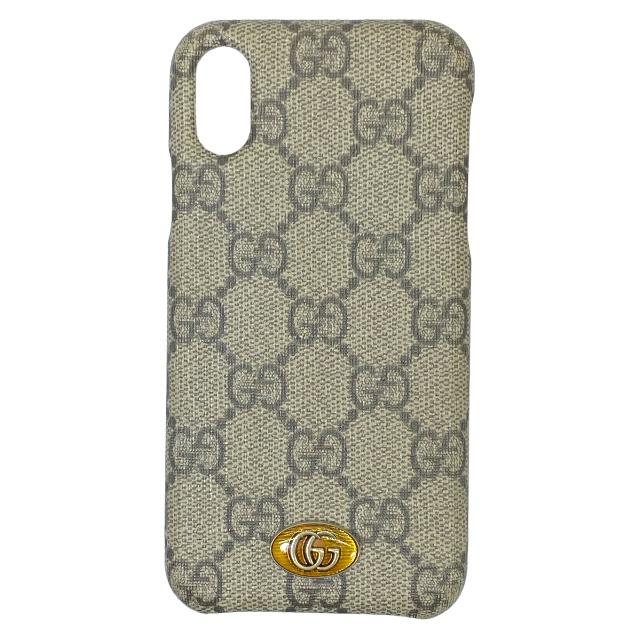 GUCCI - グッチ オフィディア iPhone X Xs 携帯 スマホ スマートフォンケース GGスプリームキャンバス ベージュ ブラウン 茶 アンティークシルバー金具 587672 箱付 GUCCI（新品・未使用品） GUCCI（グッチ） 587672 GGスプリーム オフィディア iPhone X/XS