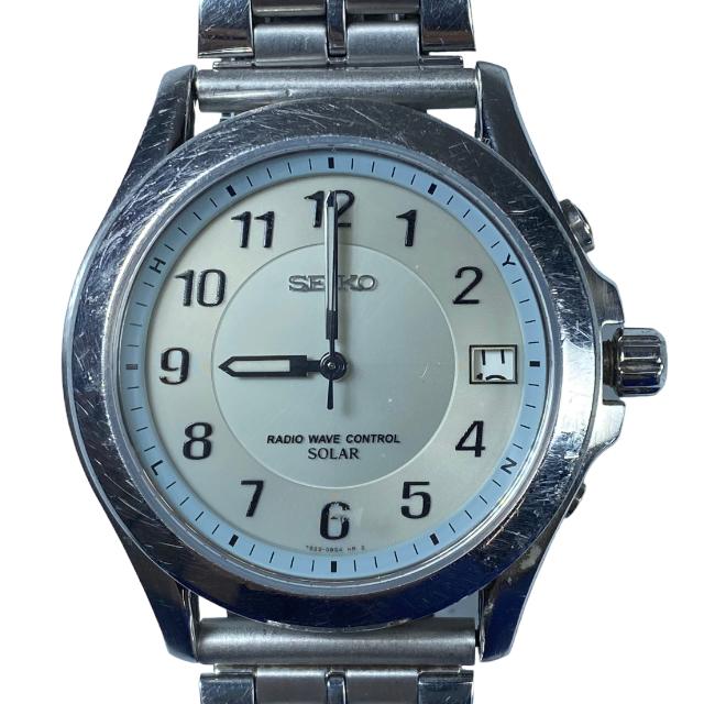 稼働品】SEIKO セイコー 7B22-0AZ0 電波ソーラー 腕時計 時計 シルバー