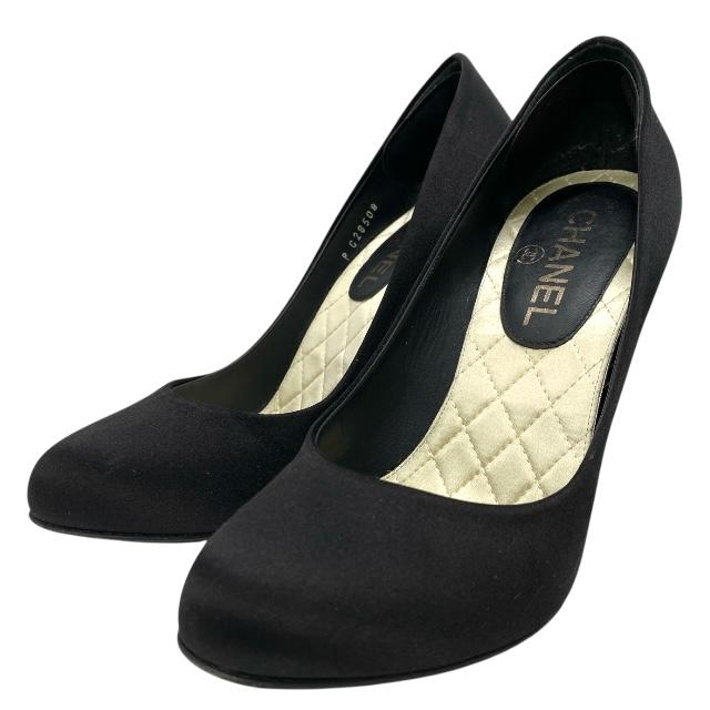 新品同様 CHANEL パンプス ラウンドトゥ ココマーク ブラック CHANEL シャネル シューズ パンプス ヒール ラウンドトゥ ココマーク
