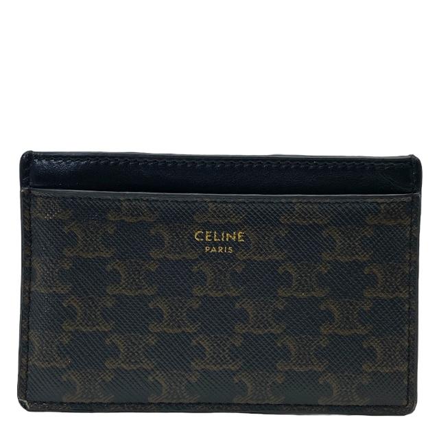 CELINE ブラックレザー コインカードケース　財布 CELINE ブラック ゴールド レザー カードケース