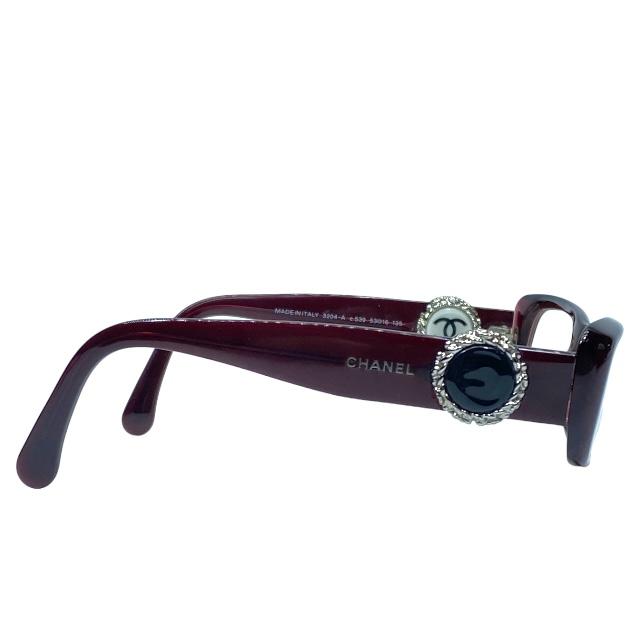 美品 シャネル 3202 ココマーク サングラス ボルドー 53□16