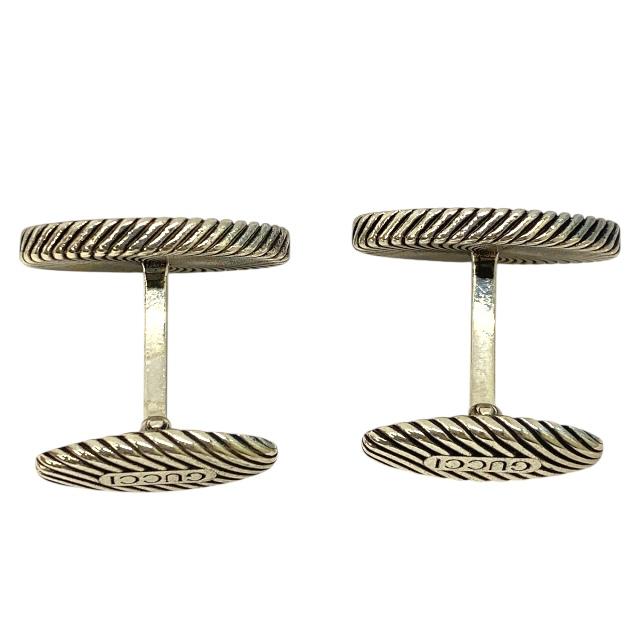グッチ Gロゴ ラウンド カフリンクス カフス ボタン SV925 シルバー GUCCI（グッチ） カフスボタン Interlocking G Silver Cufflinks